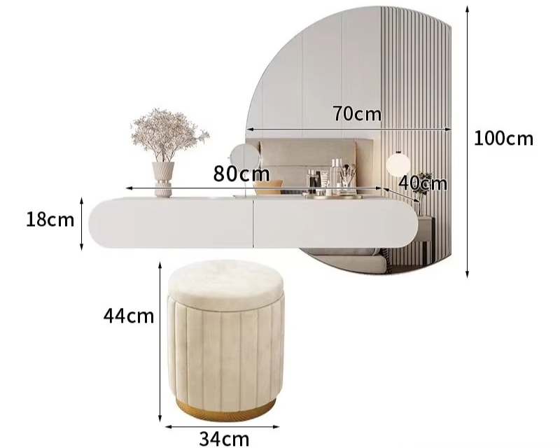 Floating Vanity Makeup Table Set.