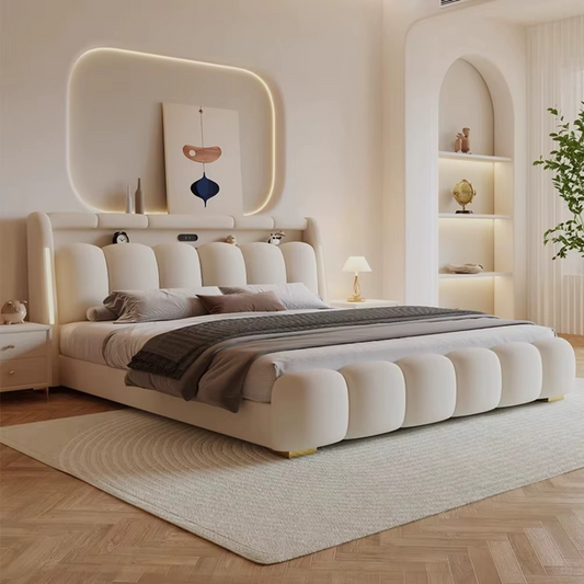 Modern Nordic Drawers Luxury Headboard Bed Frame with Storage