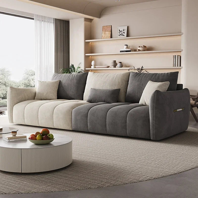 Nordic 3-Seater Sofa Puffs Inflame Living Room Design European Sectional Sofa