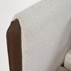 Nova Modern Upholstered Platform Bed with Extended Headboard.
