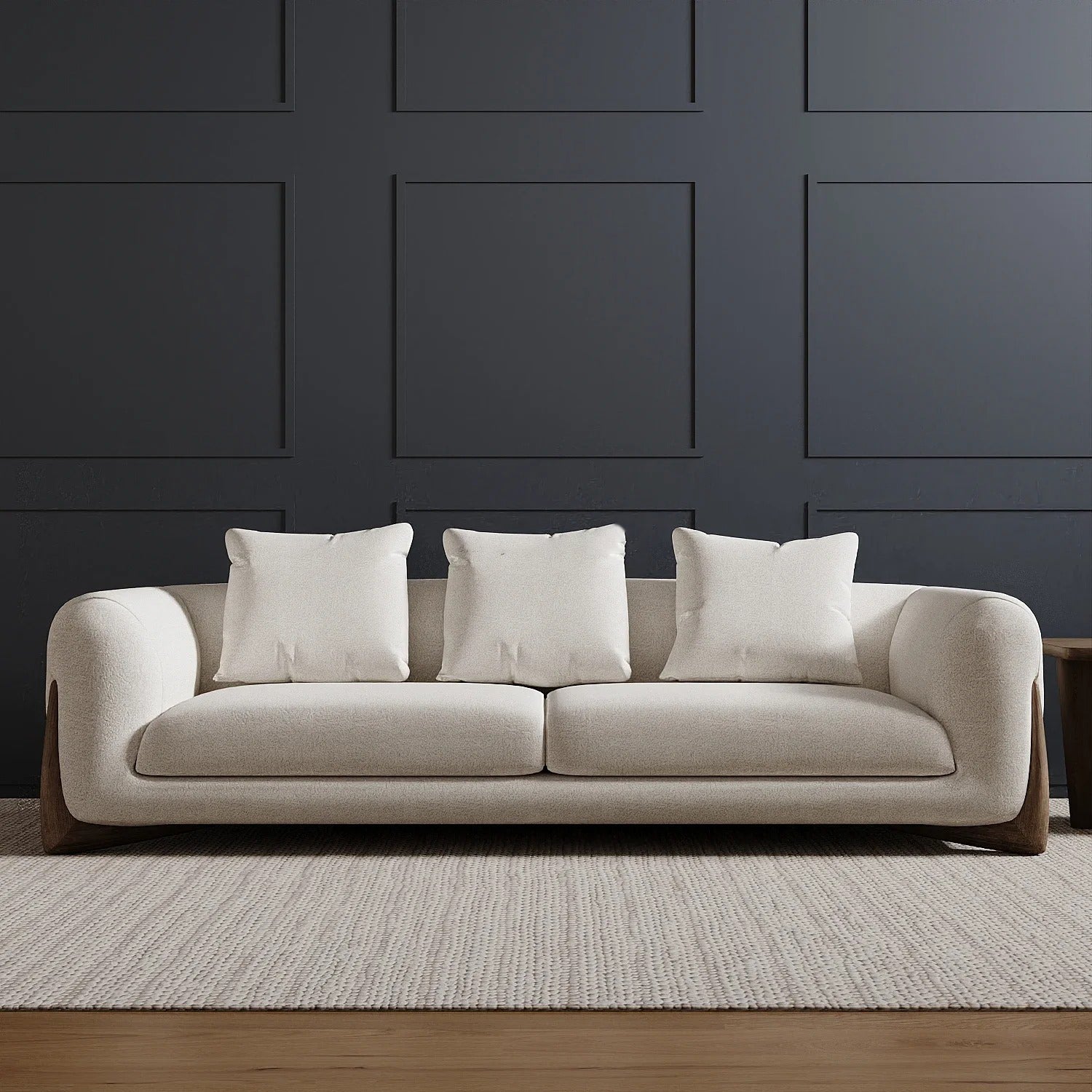 Luxury Modern Couch With Solid Wood Leg