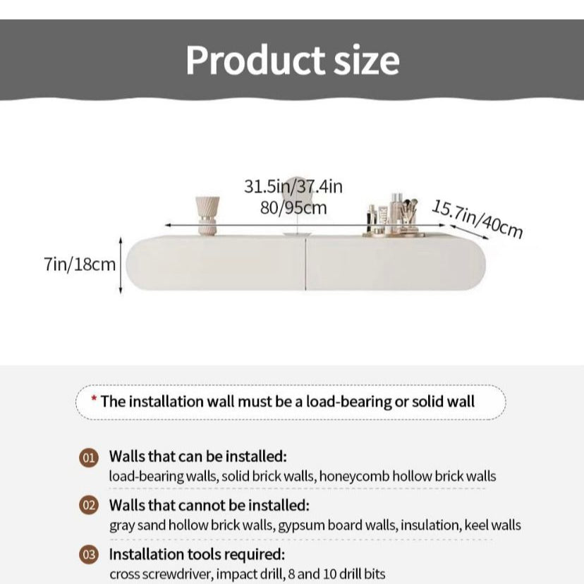 Floating Vanity Makeup Table Set.