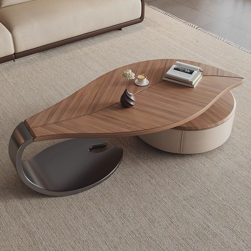 Italian-Inspired Leaf Coffee Table – Modern Luxury for Small Spaces
