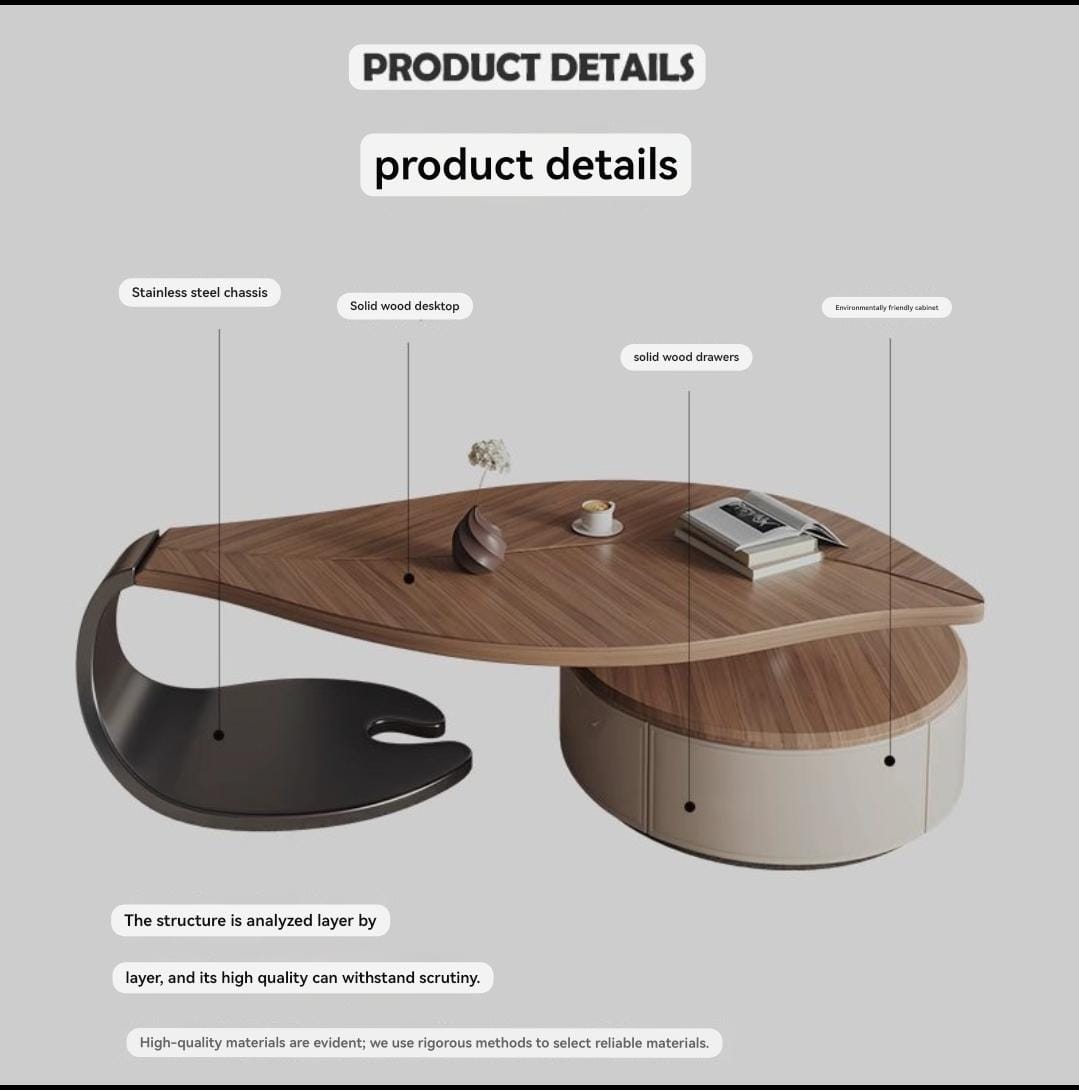 Italian-Inspired Leaf Coffee Table – Modern Luxury for Small Spaces