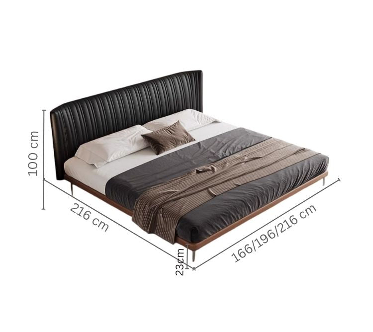 Nordic Style Upholstered Bed Frame with Headboard.