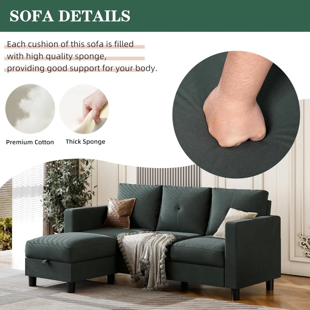 Sectional Sofas Couches for Living Room, L Shaped Couch with Storage Sofa Set, Small Couches for Small Spaces with Moveable