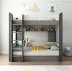 Wooden Double Bunk Bed For Twins, Teenage.