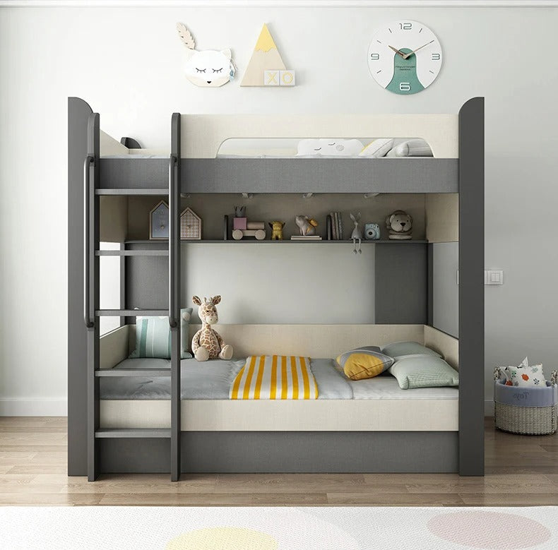 Wooden Double Bunk Bed For Twins, Teenage.