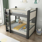 Wooden Double Bunk Bed For Twins, Teenage.