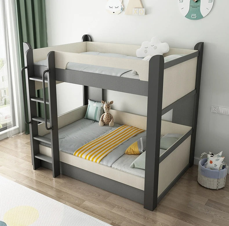 Wooden Double Bunk Bed For Twins, Teenage.