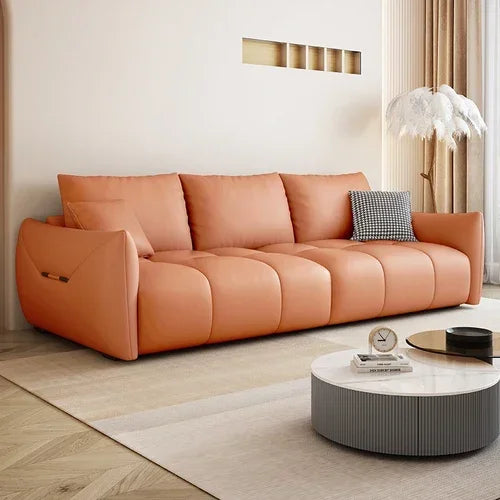 Nordic 3-Seater Sofa Puffs Inflame Living Room Design European Sectional Sofa