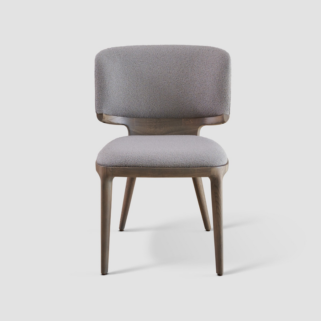 Modern Style Dining Chair Fully Upholstered Fabric Legs Made In American Ashwood