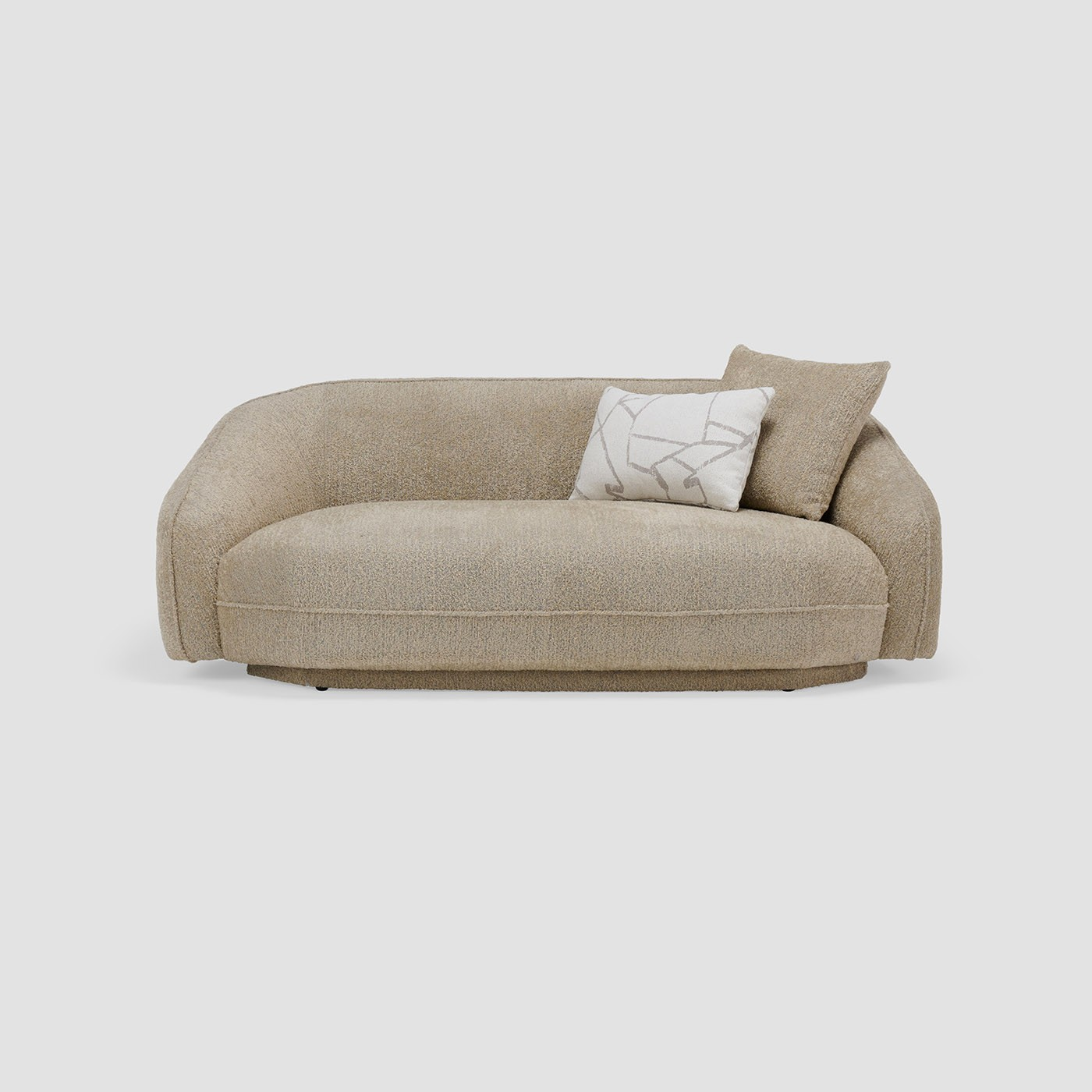 Oblique Style 2-Seater Sofa With Stainless Steel Leg