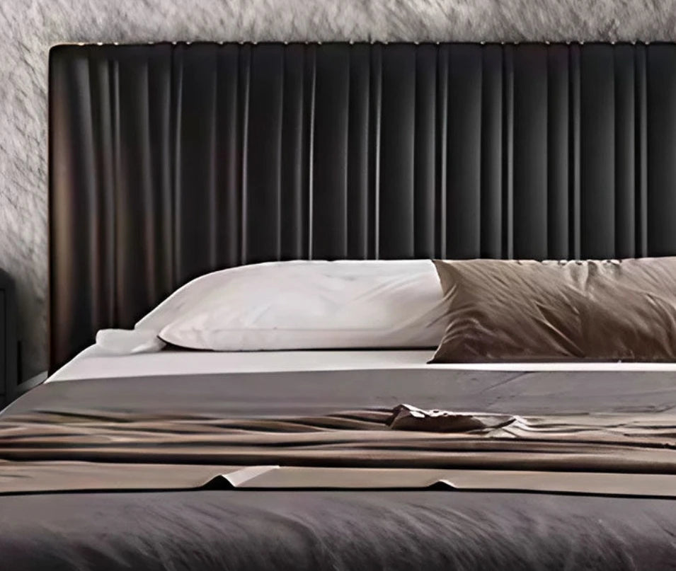 Nordic Style Upholstered Bed Frame with Headboard.