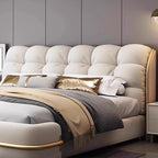 Luxurious Modern Cloud Design Upholstered Tufted Bed.