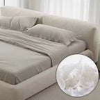 Modern Cozy Boucle Low-Profile Upholstered Bed.
