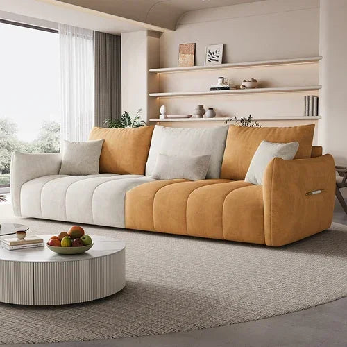 Nordic 3-Seater Sofa Puffs Inflame Living Room Design European Sectional Sofa