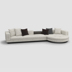 Philips Modern Corner Sofa Set Fully Upholstered In Polyester Fabric