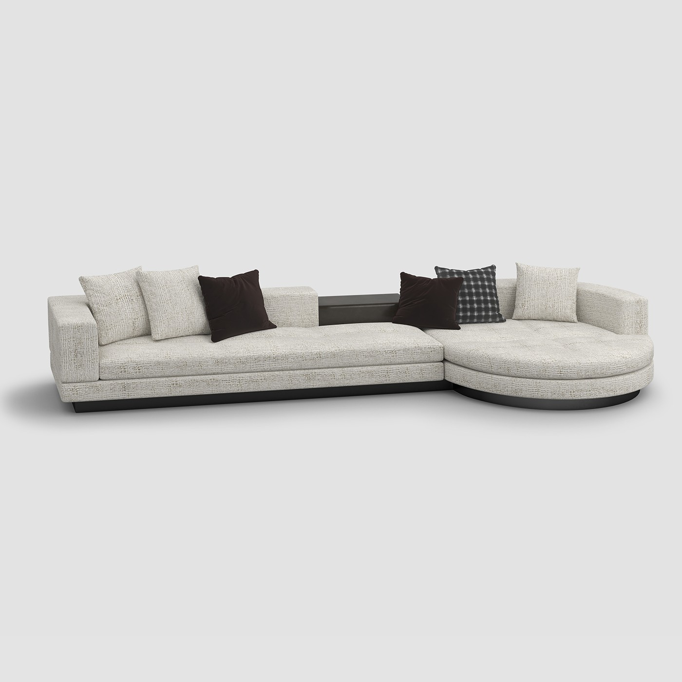 Philips Modern Corner Sofa Set Fully Upholstered In Polyester Fabric