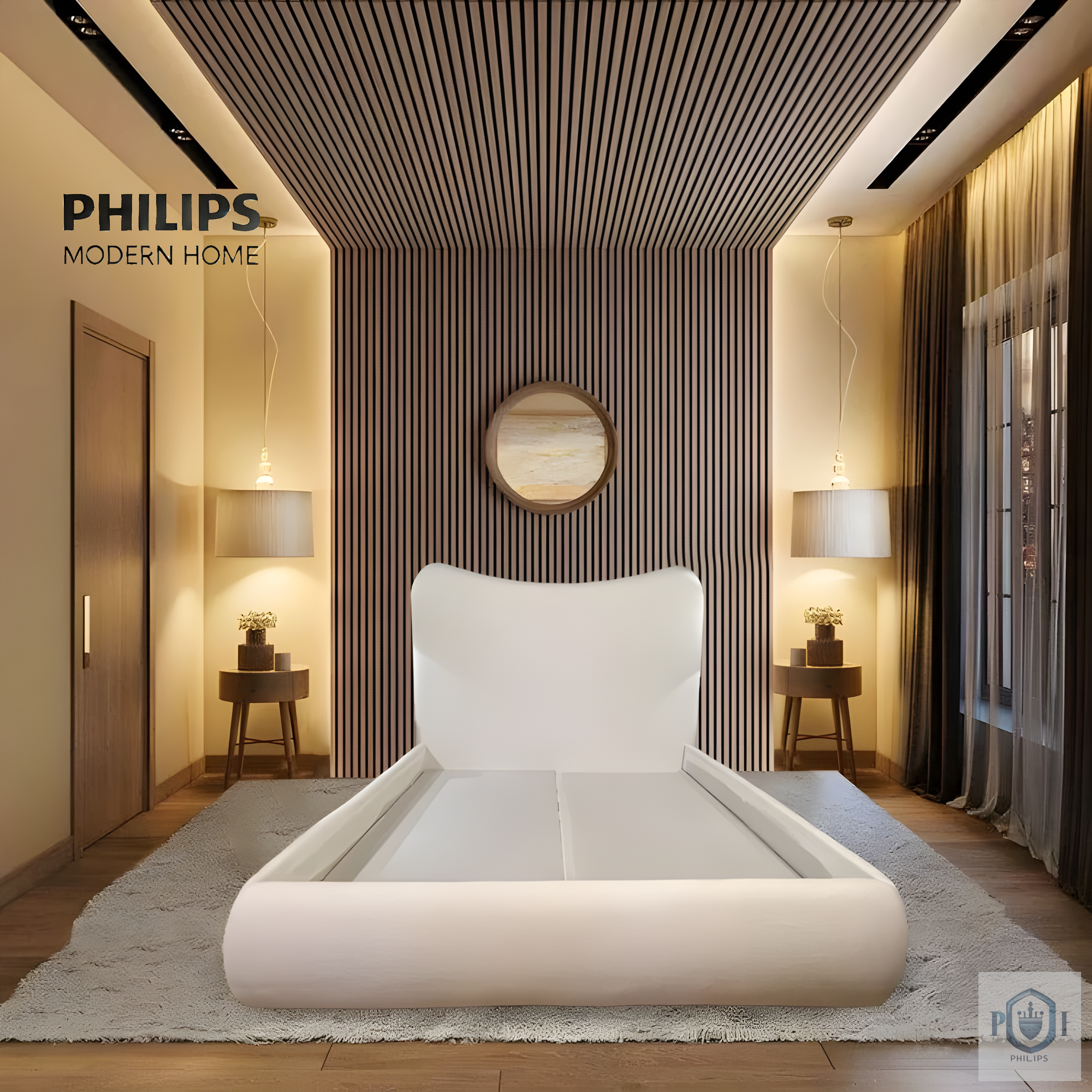 Modern curved upholstered