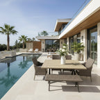 Philips Modern Home Rock Cliff 6- Piece Dinning Set Brown Weave - Riverbed Tan Cushions