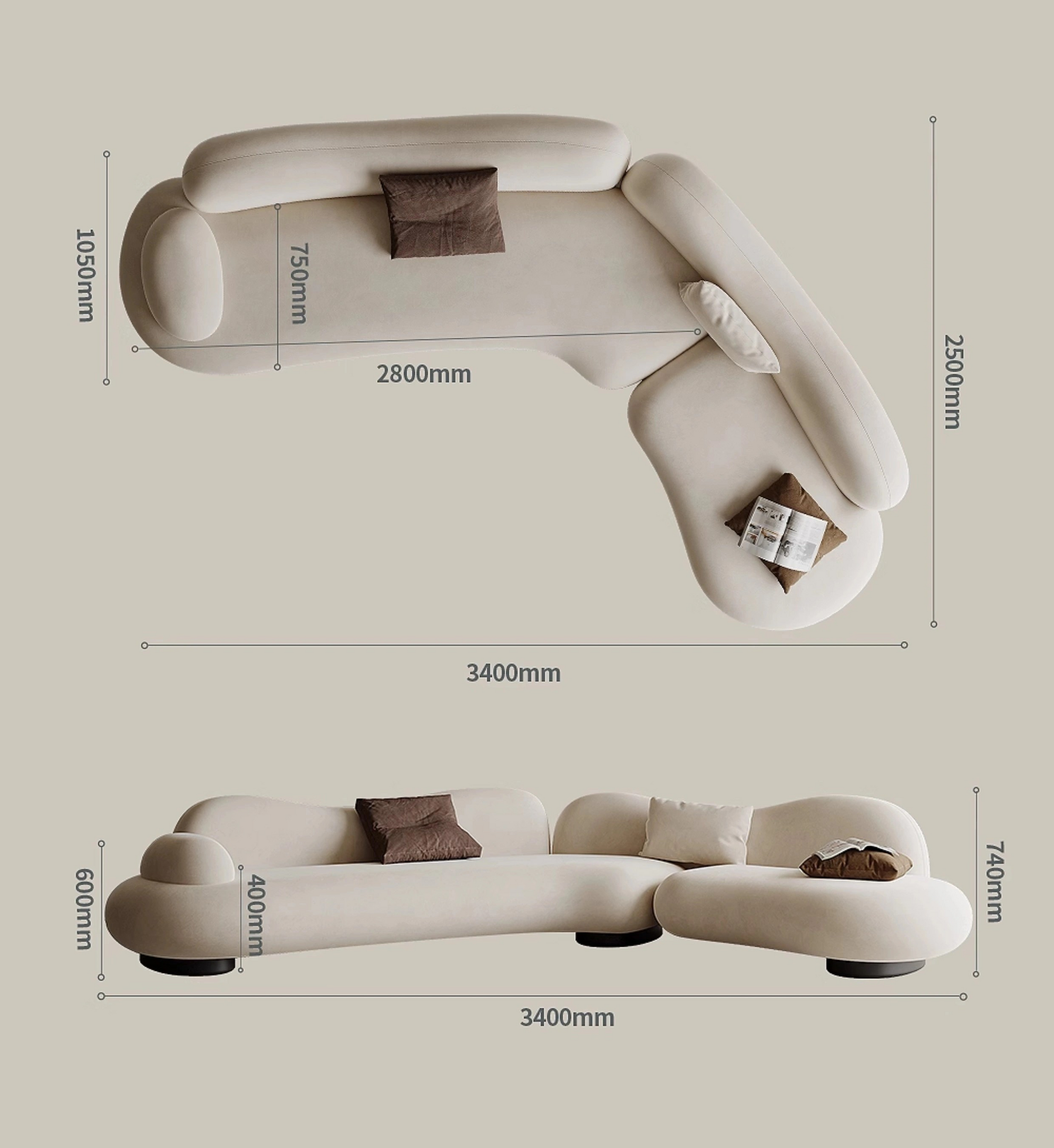 Philips Modern Nordic Cloud Soft Style Sofa Premium Quality