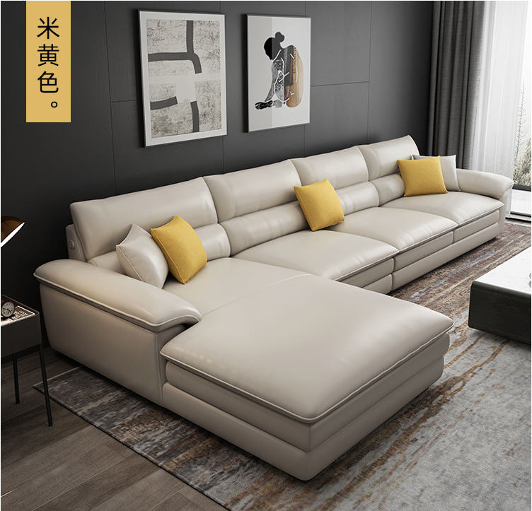 Nordic Living Room Sofa Italian Synthetic Leather Couch L-shaped Sectional Sofa Sets