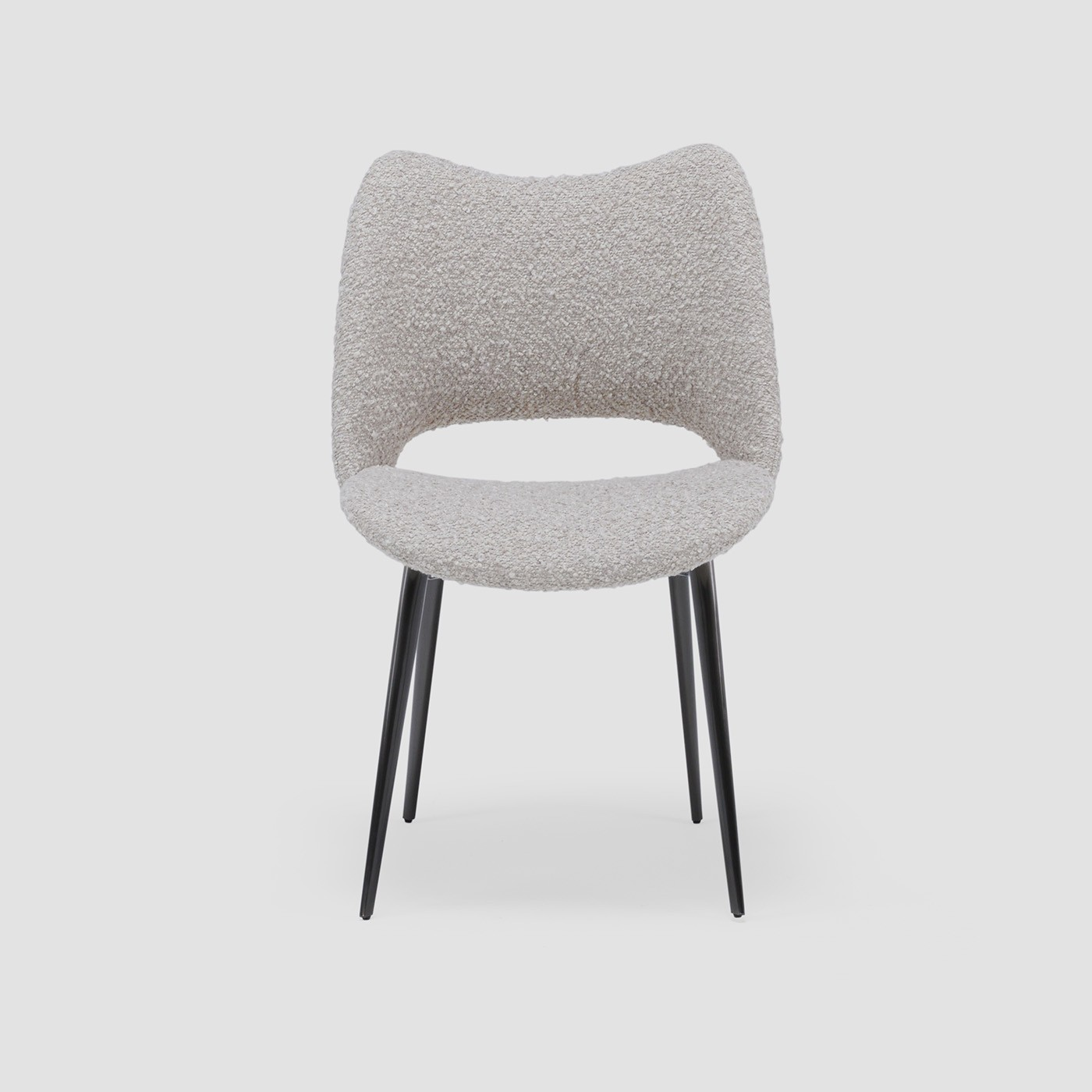 Fully Upholstered Dining Chair Made With Fabric And Metal Legs