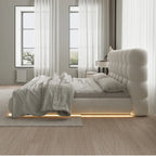 Modern Curved Puffy Lighted Bed.